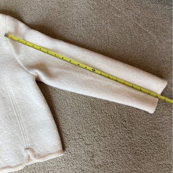 Vintage Cream White Boiled Wool Jacket Sweater Cardigan Coat Sz 9/10 Hong Kong - Picture 7 of 9